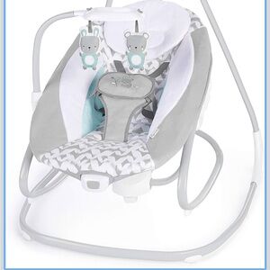 Gray and White Baby Swing